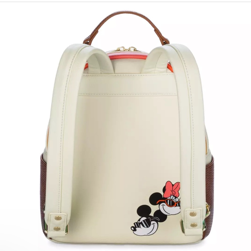Disney Loungefly Mickey and Minnie Mouse Beach Loungefly Mini Backpack - Picture 4 of 5